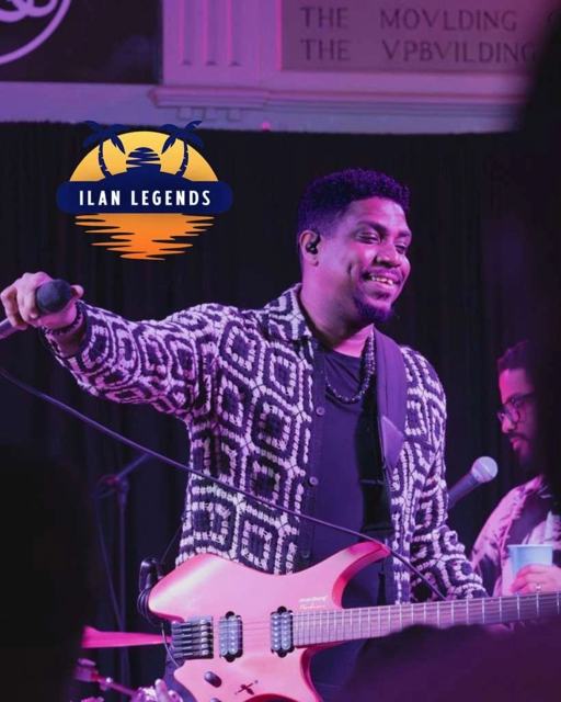 A singer-guitarist performing