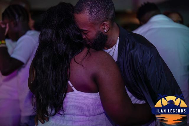 A couple dancing close