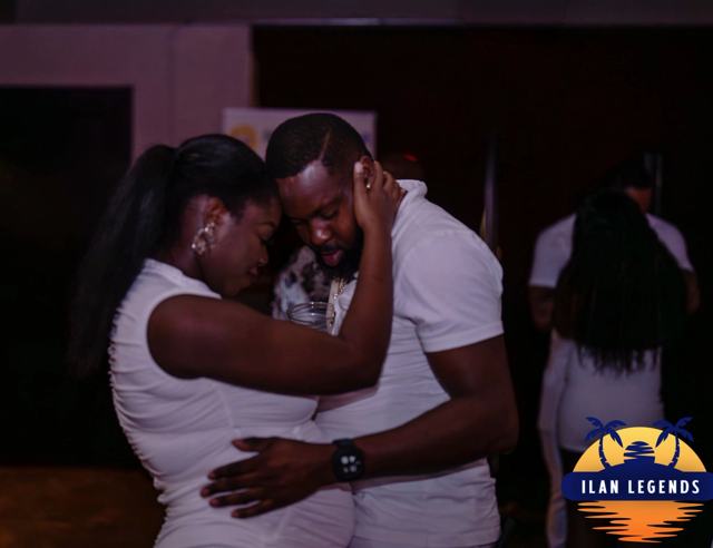 A couple dancing close